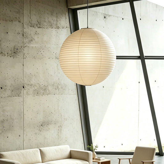 Akari A Series Chandelier:Timeless Zen Light Sculpture of Paper and Bamboo