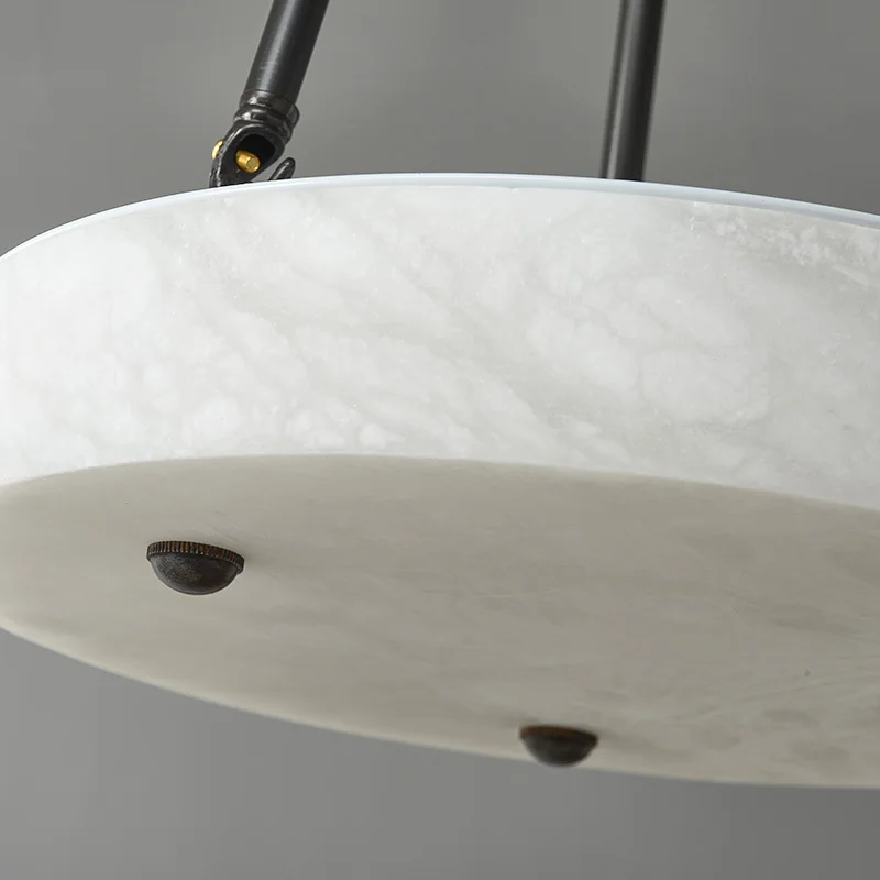 Hanging tray alabaster chandelier