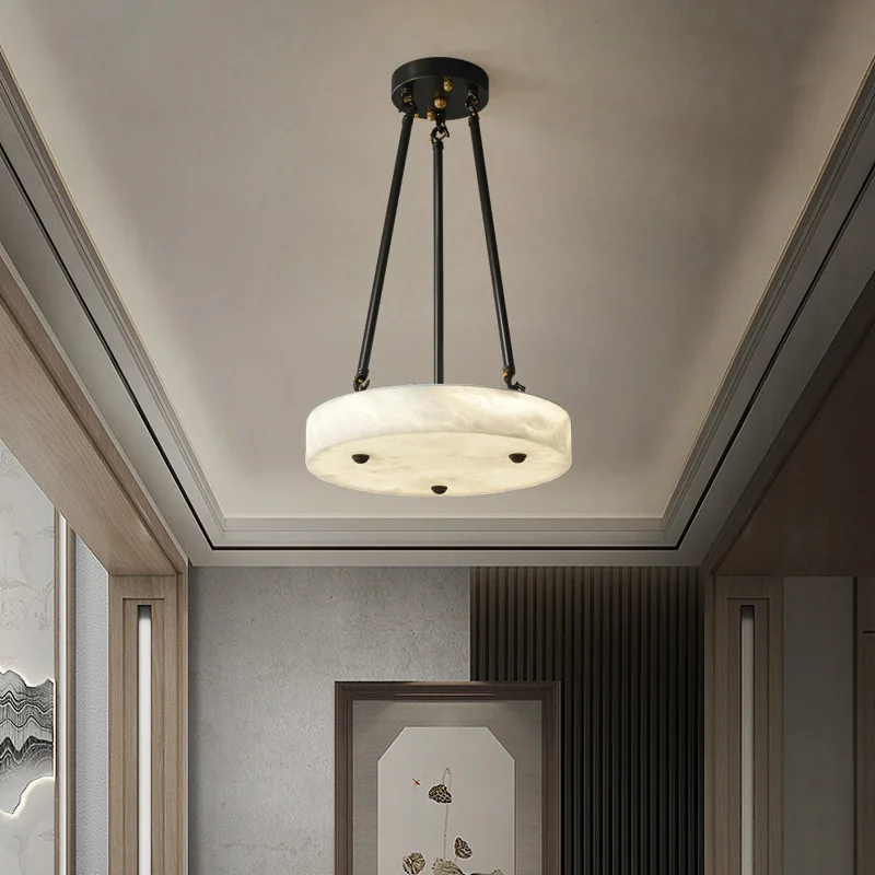 Hanging tray alabaster chandelier