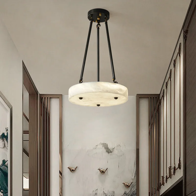 Hanging tray alabaster chandelier