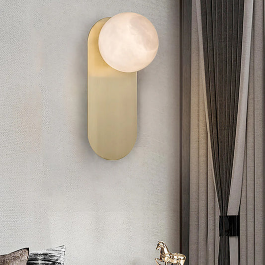 Oval Alabaster Globe Wall Light