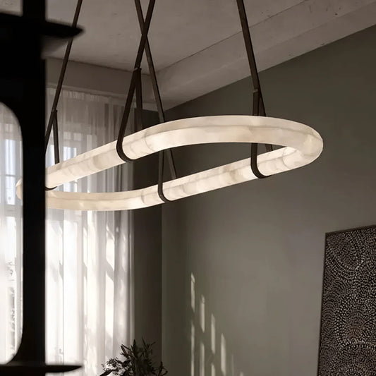 Round Alabaster Chandelier