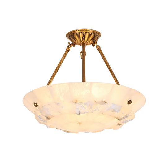 Bowl-Shaped Alabaster Chandelier