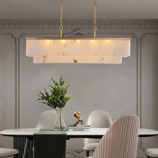 Rectangular Alabaster Chandelier