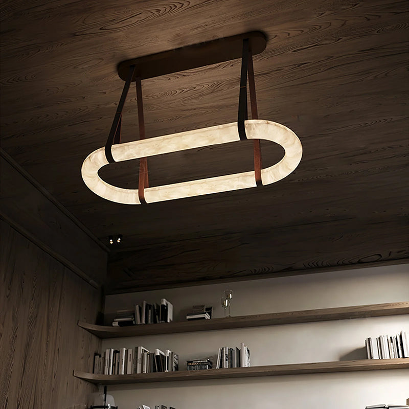 Round Alabaster Chandelier