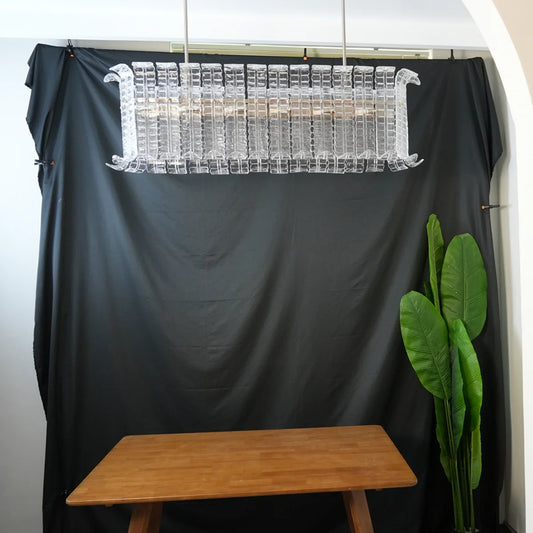 Transparent Murano leaf chandelier