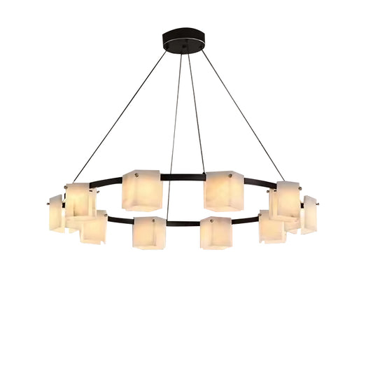 Diamond Shaped Alabaster Chandelier