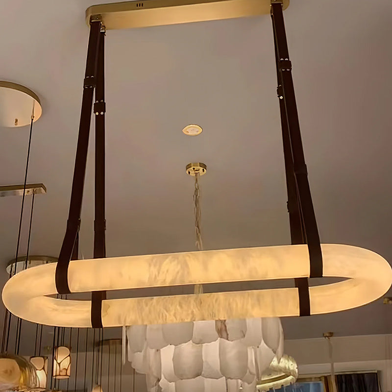 Round Alabaster Chandelier