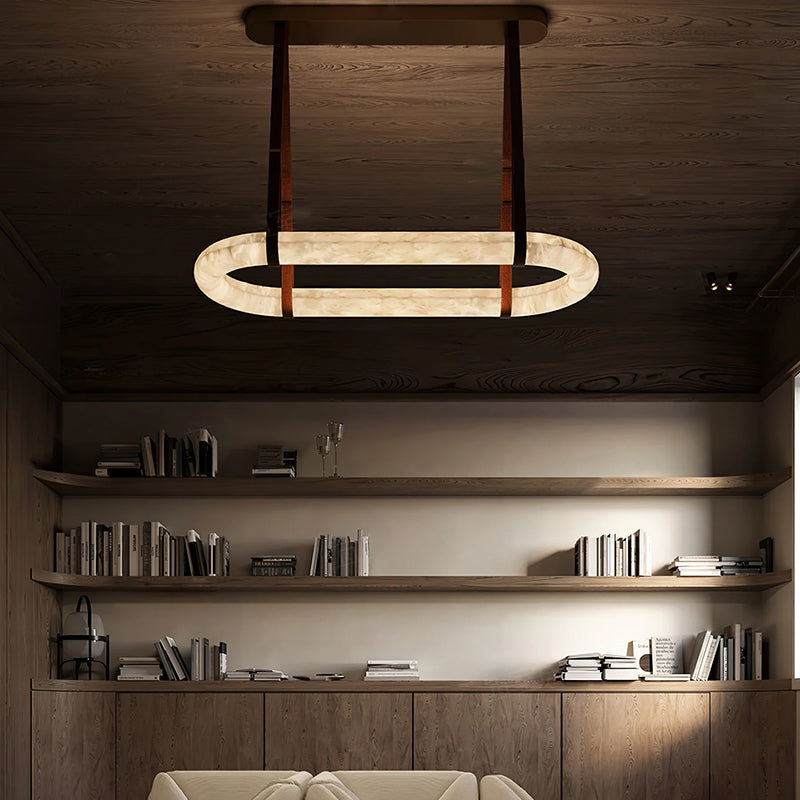 Round Alabaster Chandelier