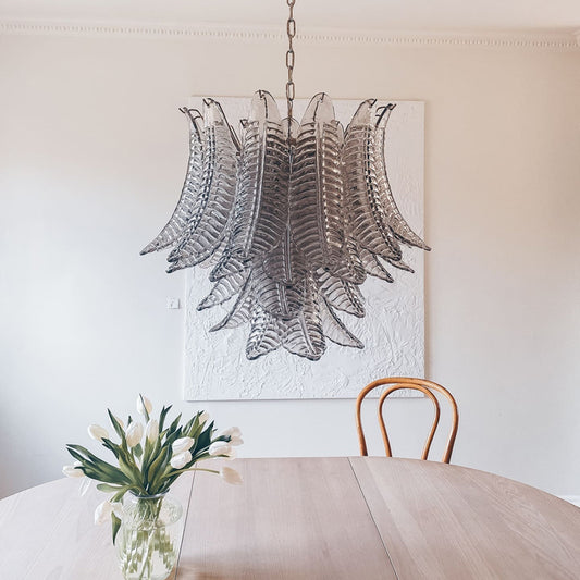 Smoked Murano chandelier four tiers