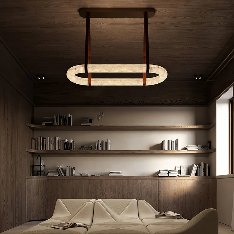 Round Alabaster Chandelier