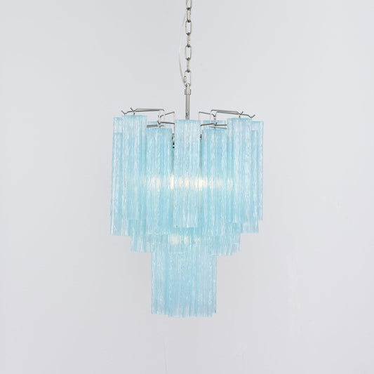Blue Murano glass tube chandelier