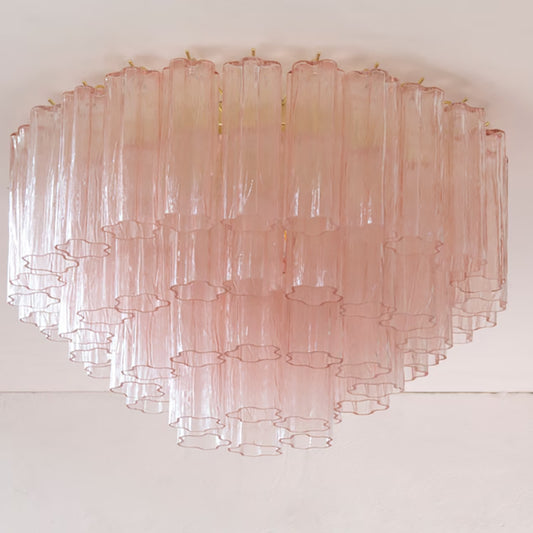 Vintage Murano pink glass ceiling lamp
