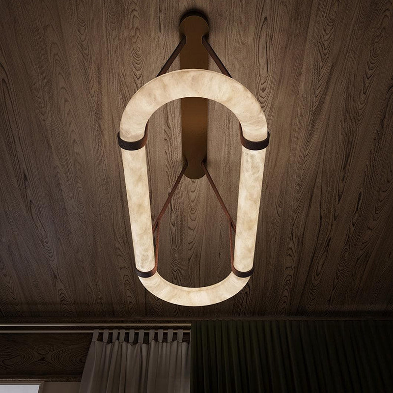 Round Alabaster Chandelier