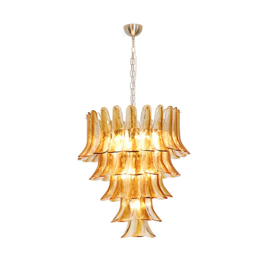 Murano Amber Lily Chandelier