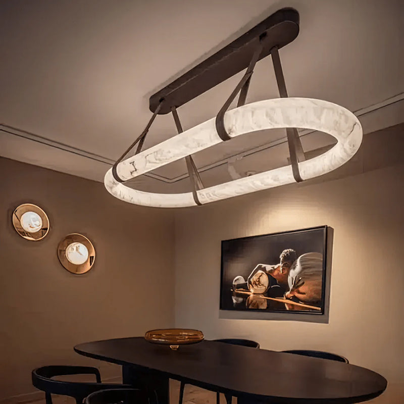 Round Alabaster Chandelier