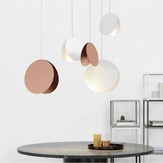 Dark red round chandelier