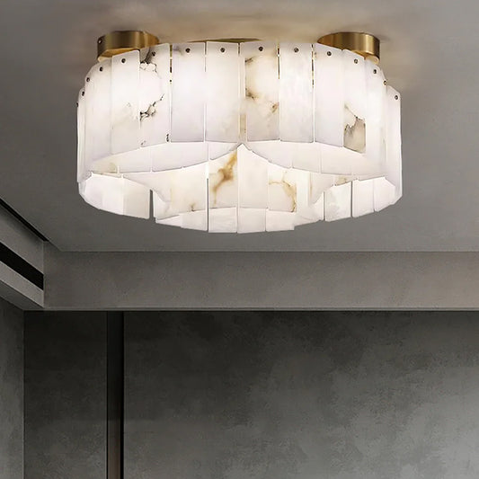 Alabaster Modern Brass Ceiling Light