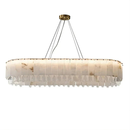 Natural marble and crystal dining room chandelier