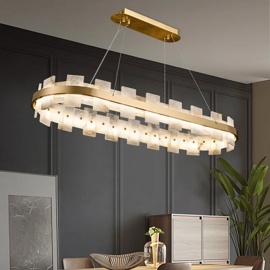 Alabaster Glo Modern Oval Pendant Light