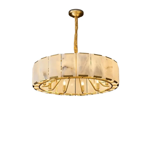 Round Modern Alabaster Chandelier
