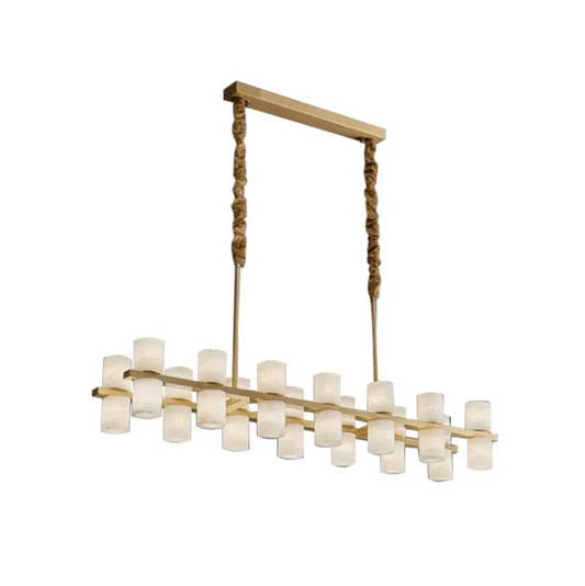 Moonlight Marble and Copper Chandelier