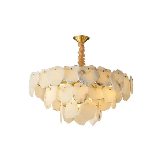 Natural Alabaster Brass Chandelier
