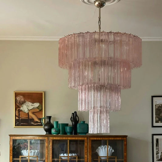 Vintage Murano glass multi-layer chandelier