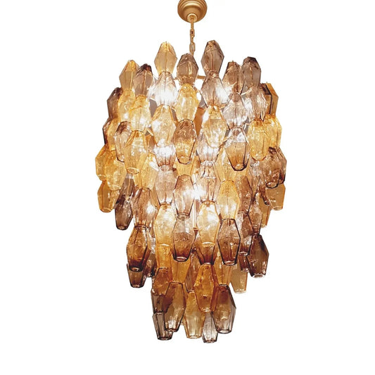 Poliedro Murano glass colored chandelier