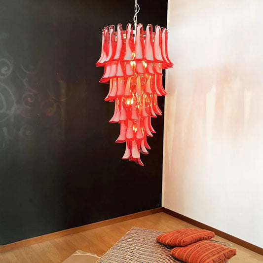 Red Murano glass chandelier