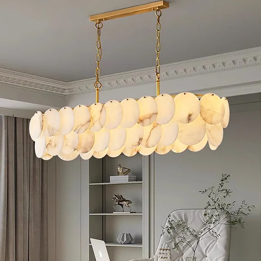 Modern Luxury Round Alabaster Chandelier