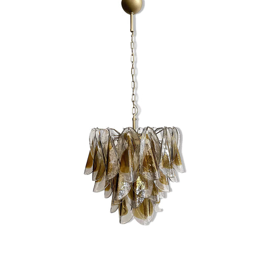 Italian Murano Amber Glass Chandelier