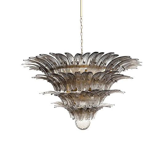 Smoked Murano Glass Palm Chandelier
