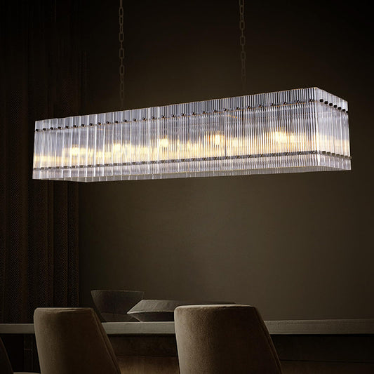 St. Mark's rectangular glass chandelier