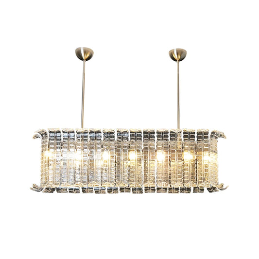 Transparent Murano leaf chandelier