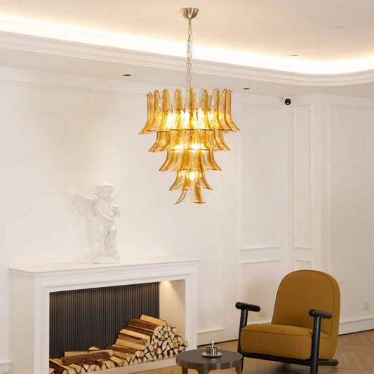 Murano Amber Lily Chandelier