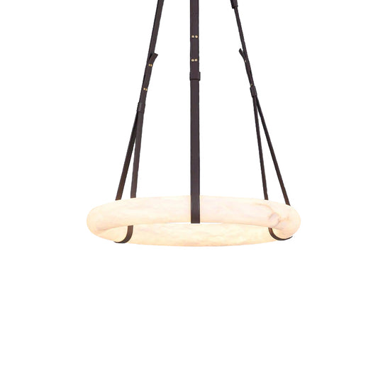 Alabaster Oslo Round Art Chandelier