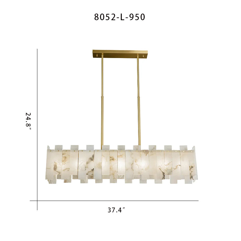 Alabaster Rectangular Linear Chandelier