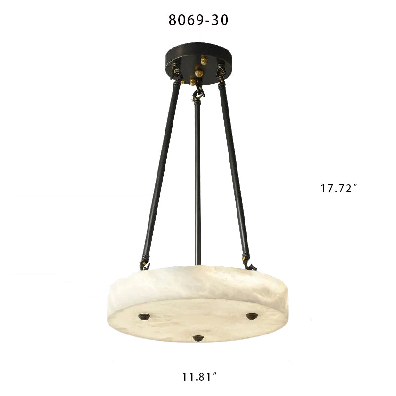 Hanging tray alabaster chandelier
