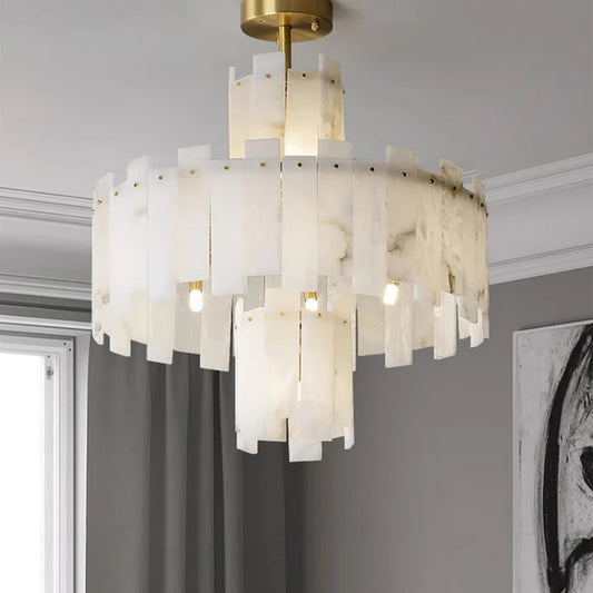 Alabaster Regina Modern Round Pendant Light