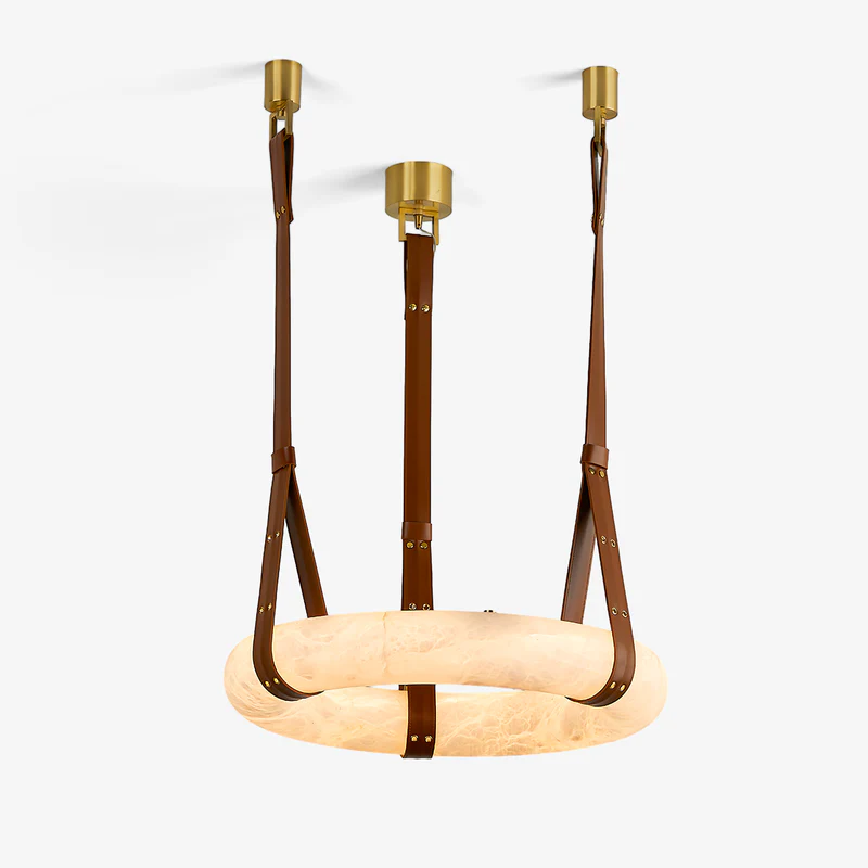 Alabaster Oslo Round Art Chandelier