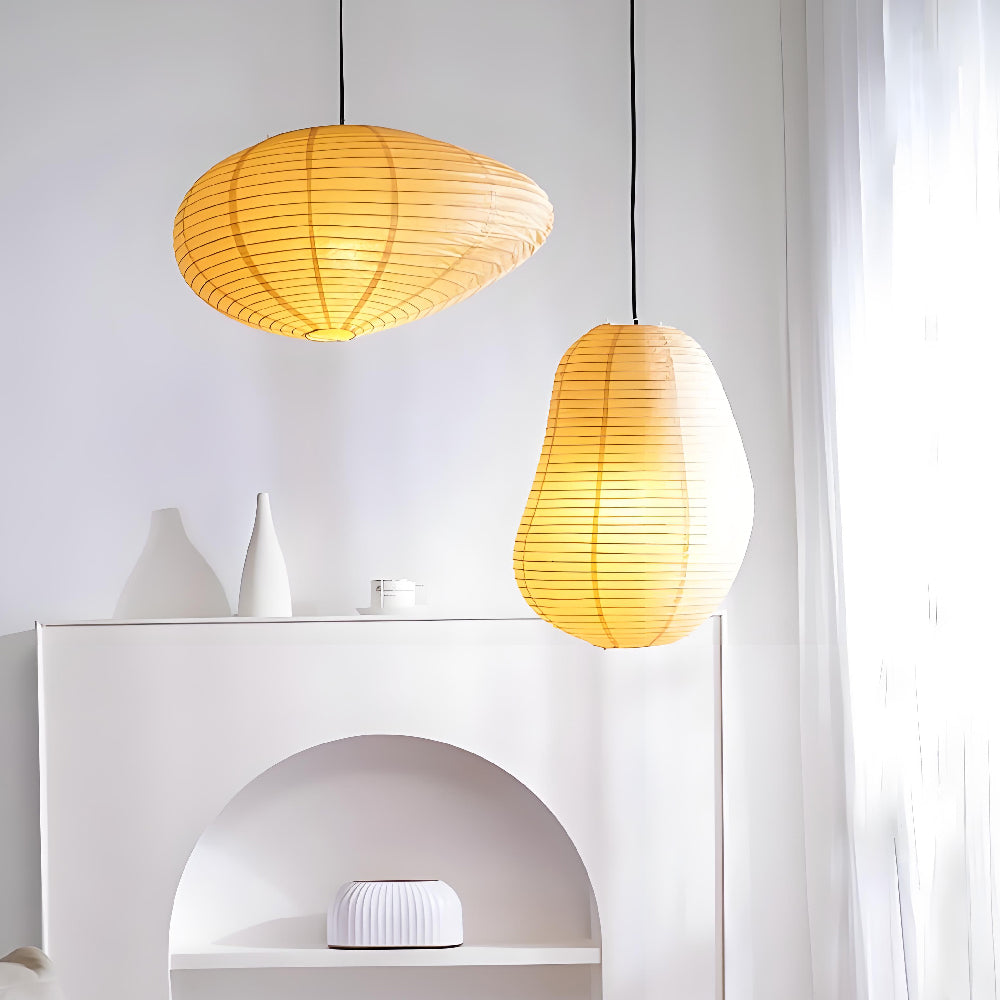 Floating Disc of Light: Akari 16A Pendant Light, Low-hanging Moonlight Art