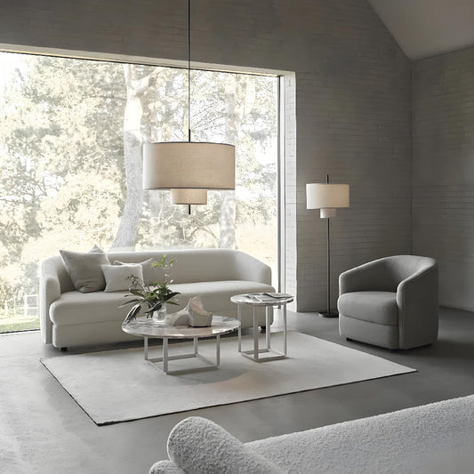 A combination of rigidity and flexibility, a poetry of materials: Edge pendant lamps define a new balance in space