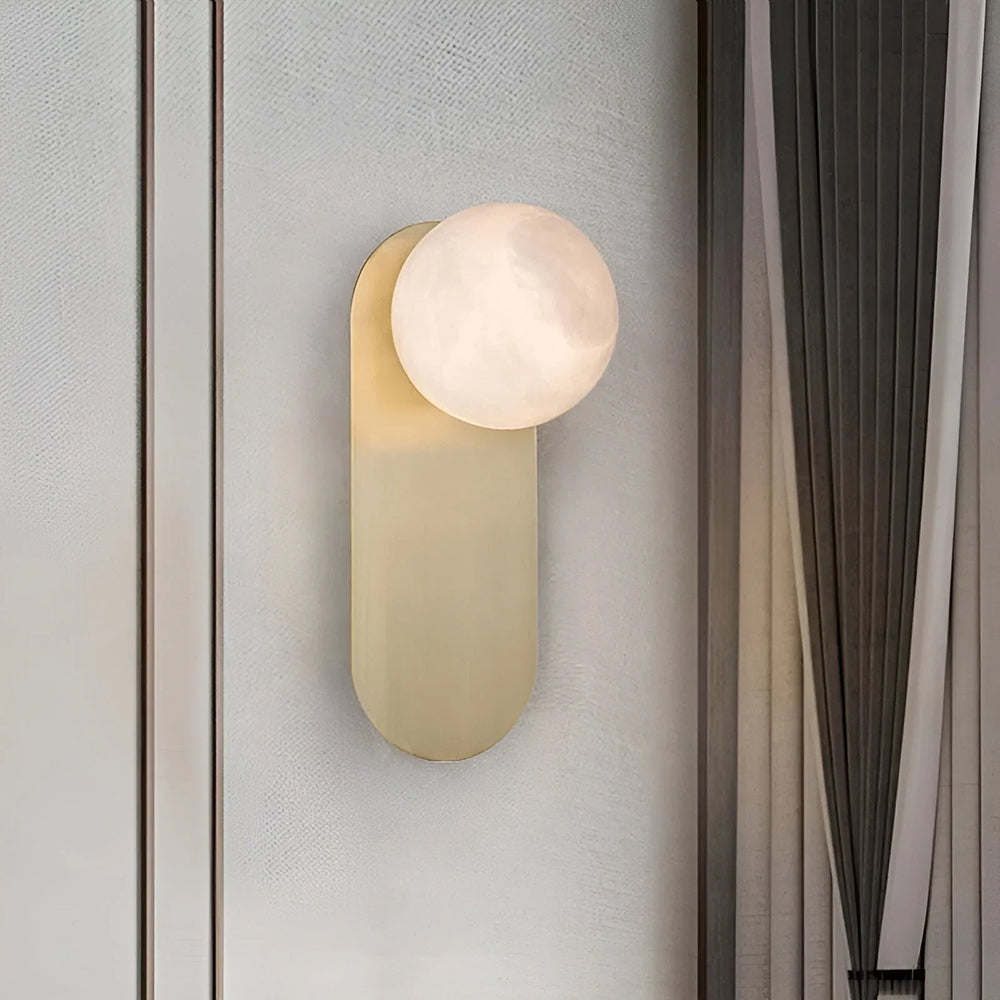 Soft Light Secret Realm: Oval Alabaster Spherical Wall Lamp