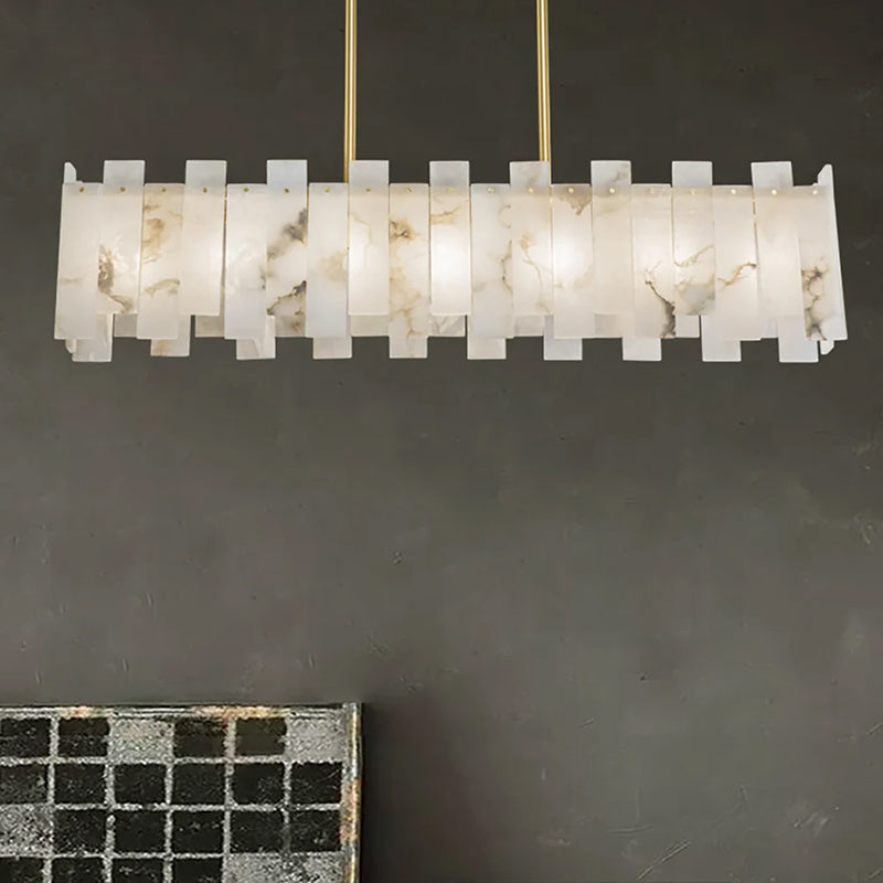 Alabaster Rectangular Linear Chandelier