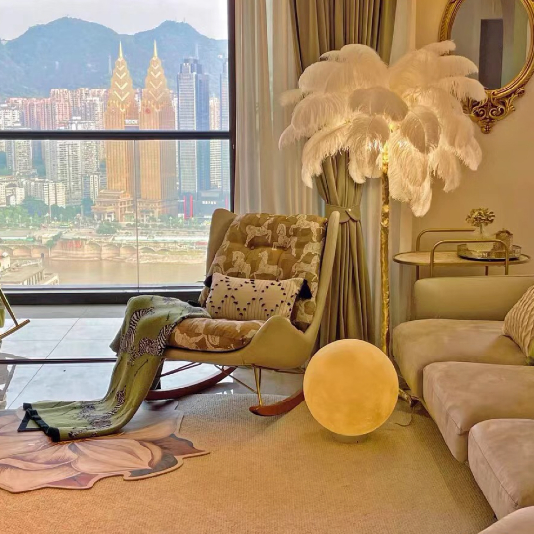 Ostrich Feather Floor Lamp