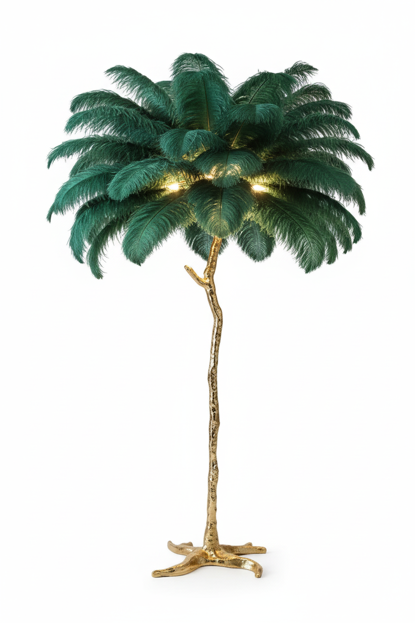 Ostrich Feather Floor Lamp