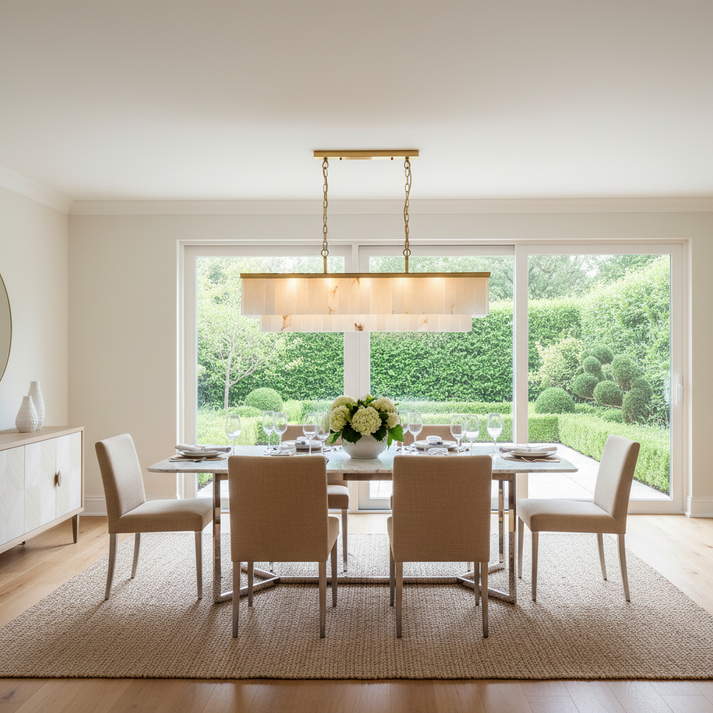 Rectangular Alabaster Chandelier — Entertaining Space