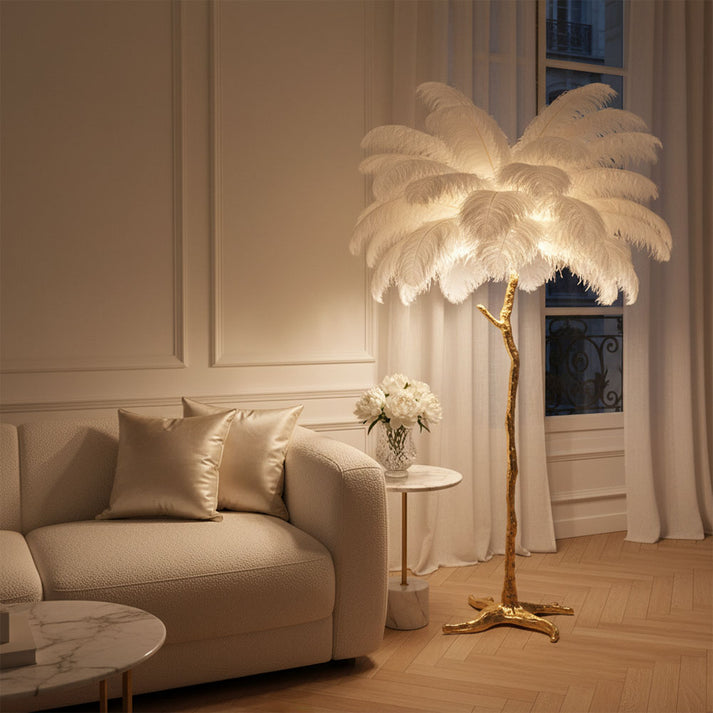 Ostrich Feather Floor Lamp
