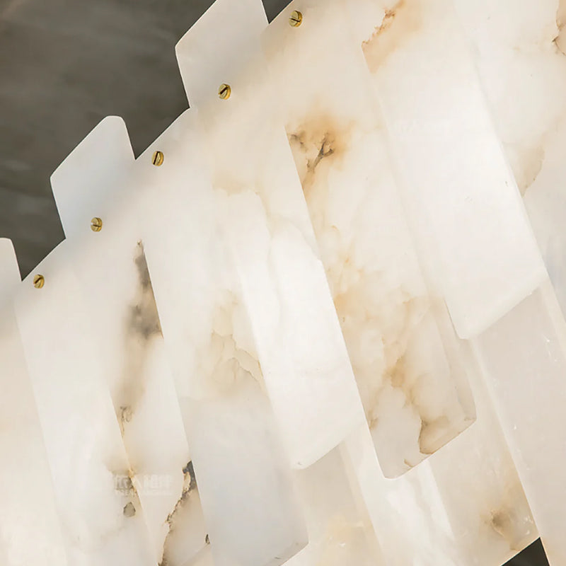 Alabaster Rectangular Linear Chandelier